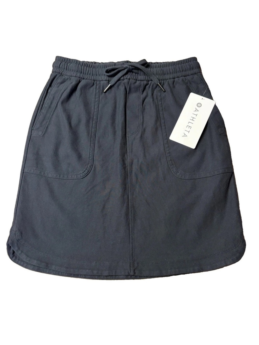 NWT Athleta Farallon Skirt Women’s XXS Black Organic Cotton Elastic Drawstring